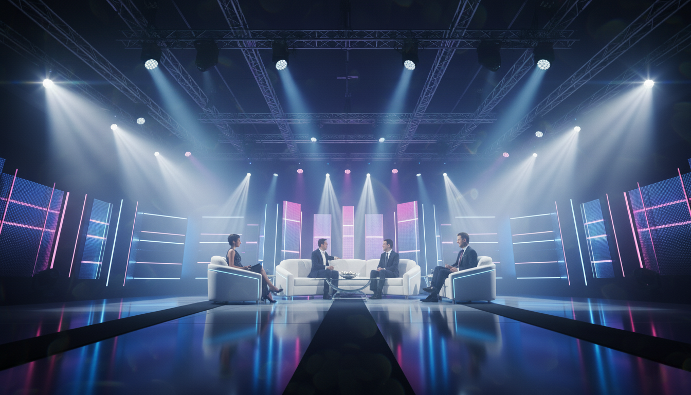 Plano general del set de entrevistas