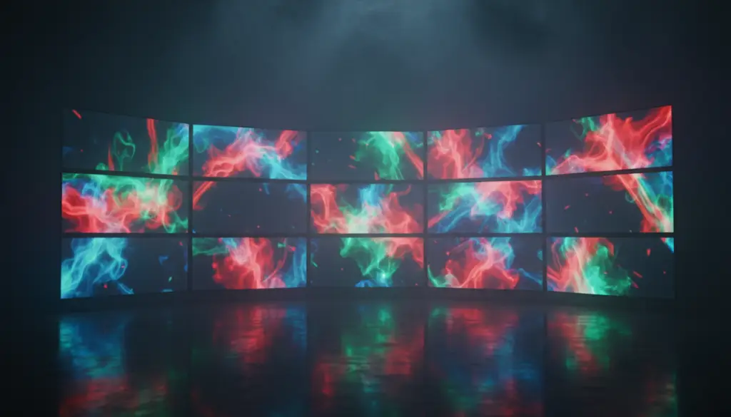 Monitores con visuales abstractos