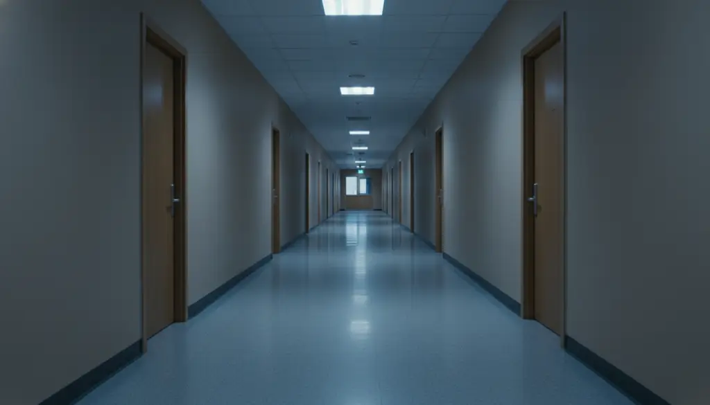 Pasillo de un centro institucional, vacío