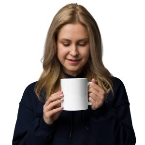 Taza blanca brillante