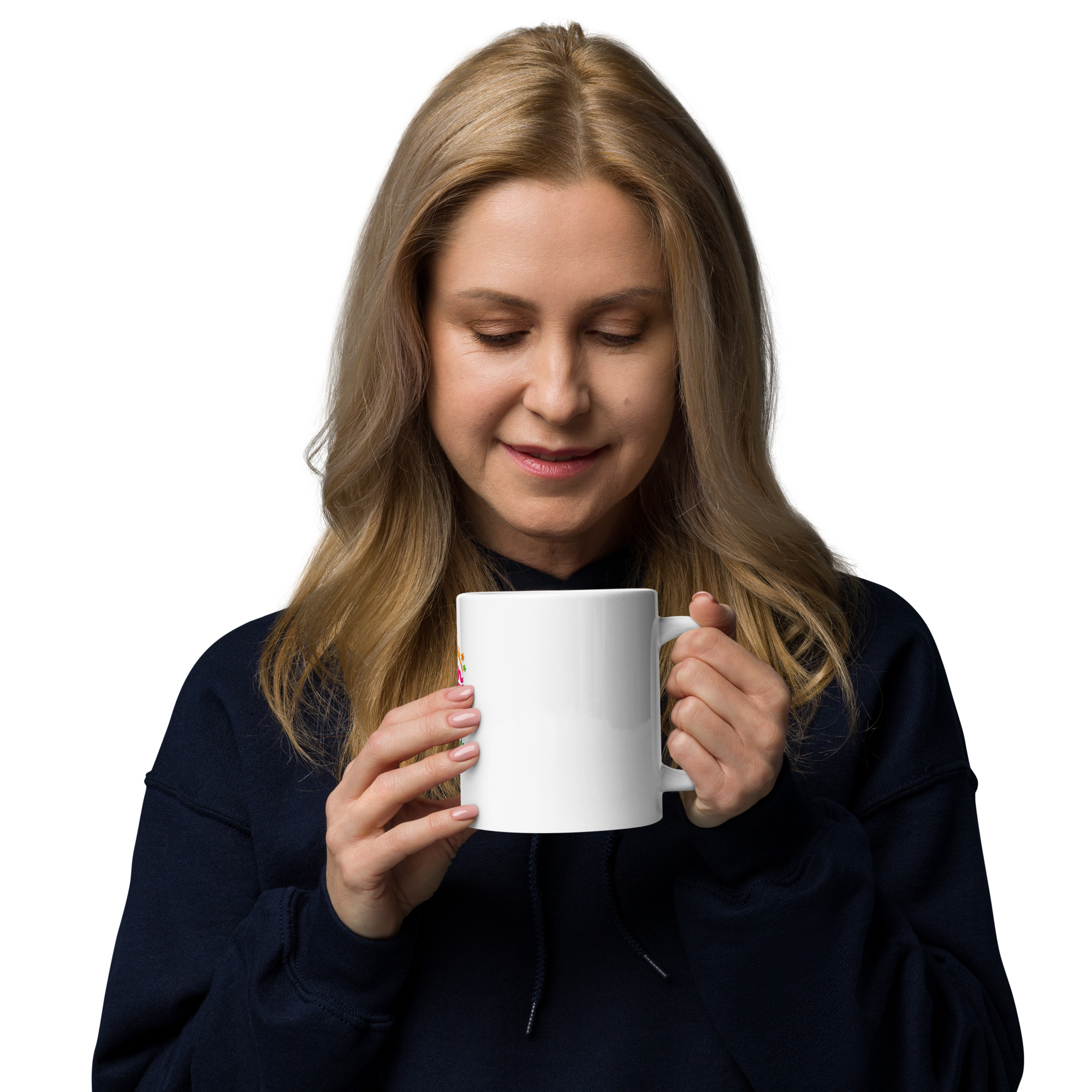 Taza blanca brillante