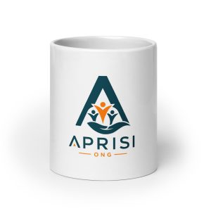 Taza blanca brillante